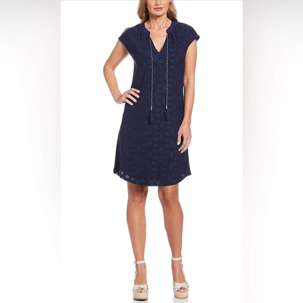 Rafaella Women's Knit Eyelet Sleeveless Dress